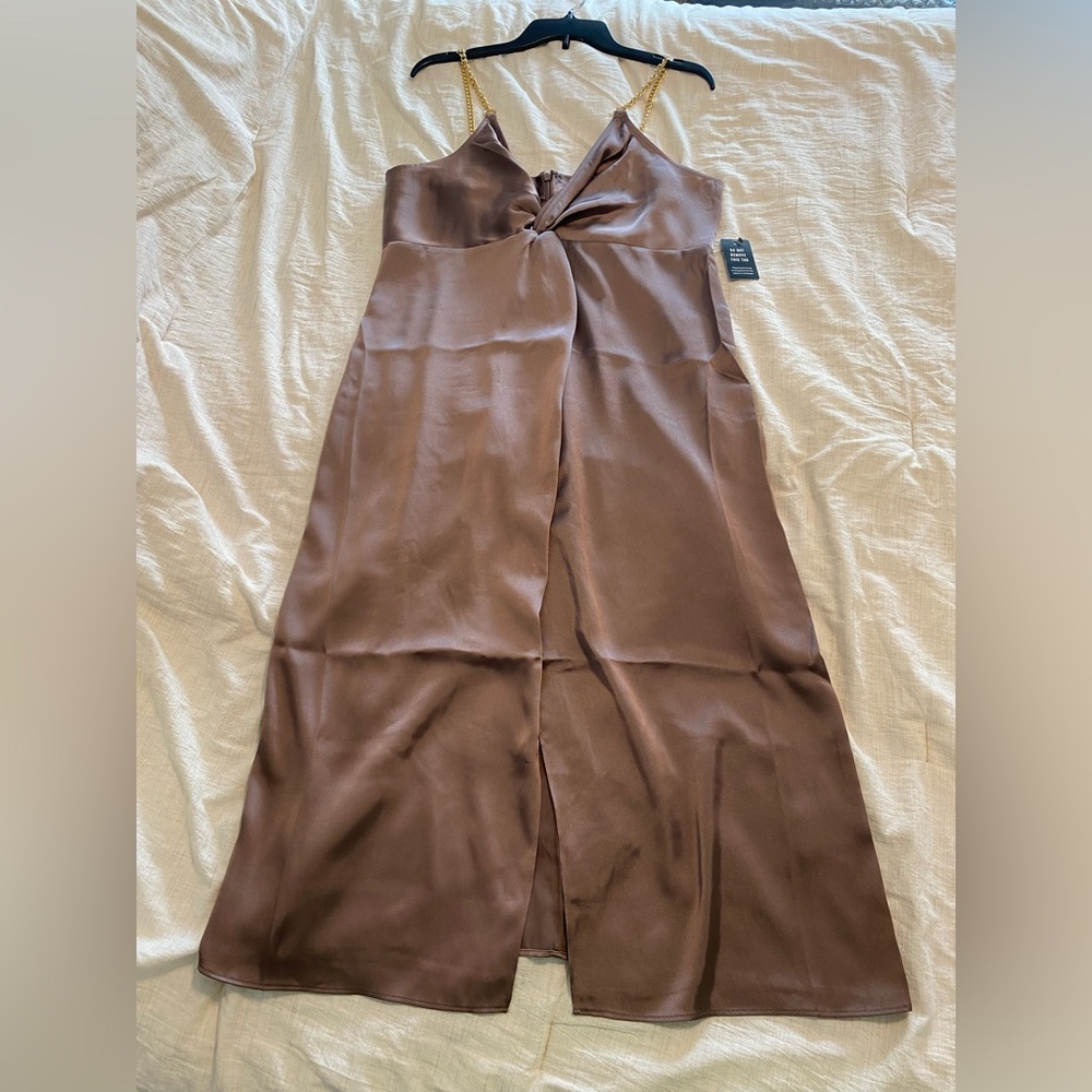 Mauve Express Dress with chain straps